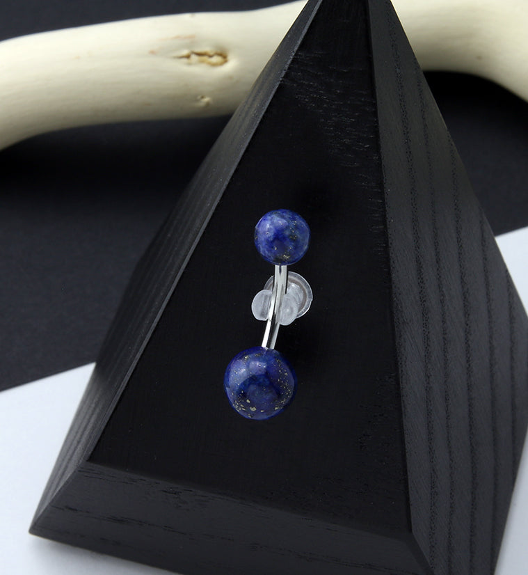 Double Sodalite Blue Stone Belly Ring