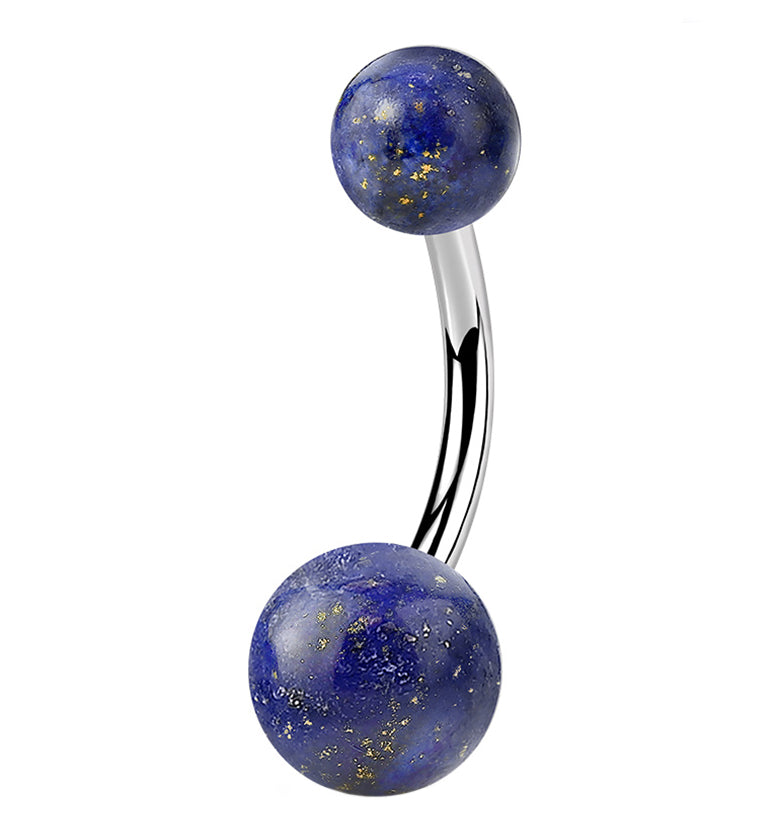 Double Sodalite Blue Stone Belly Ring