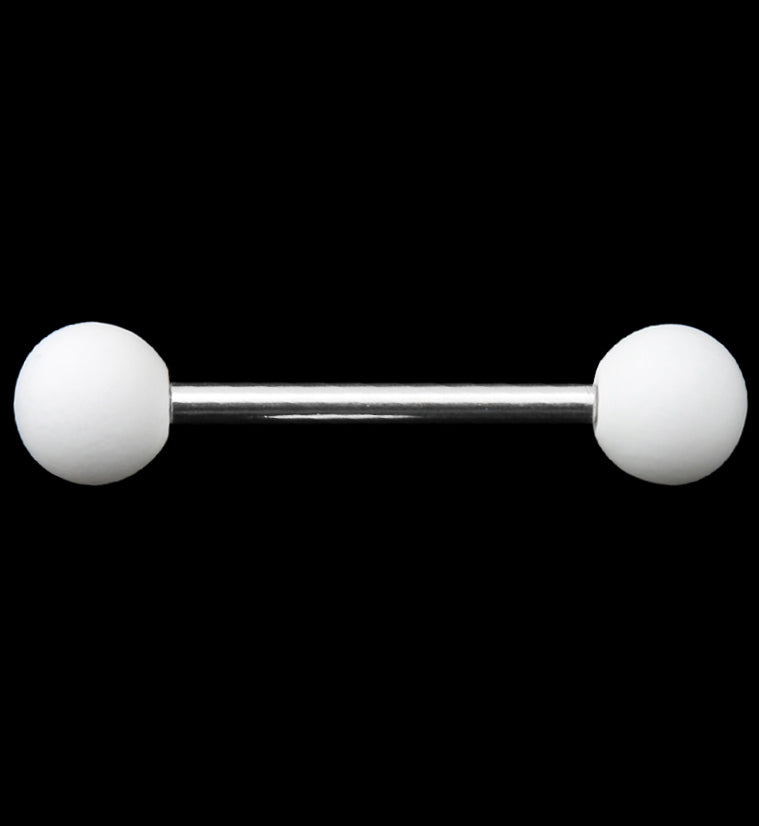 Double White Silicon Ball Stainless Steel Barbell