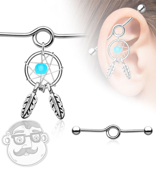Dreamcatcher Industrial Stainless Steel Barbell