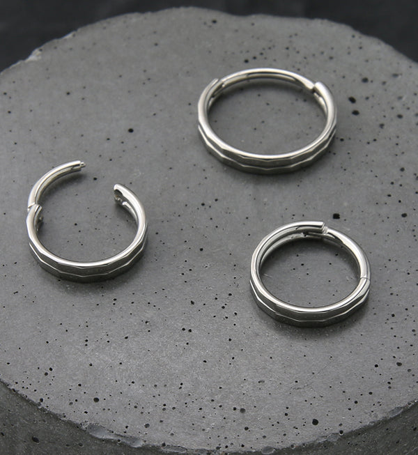 Dual Crinkle Titanium Hinged Segment Ring