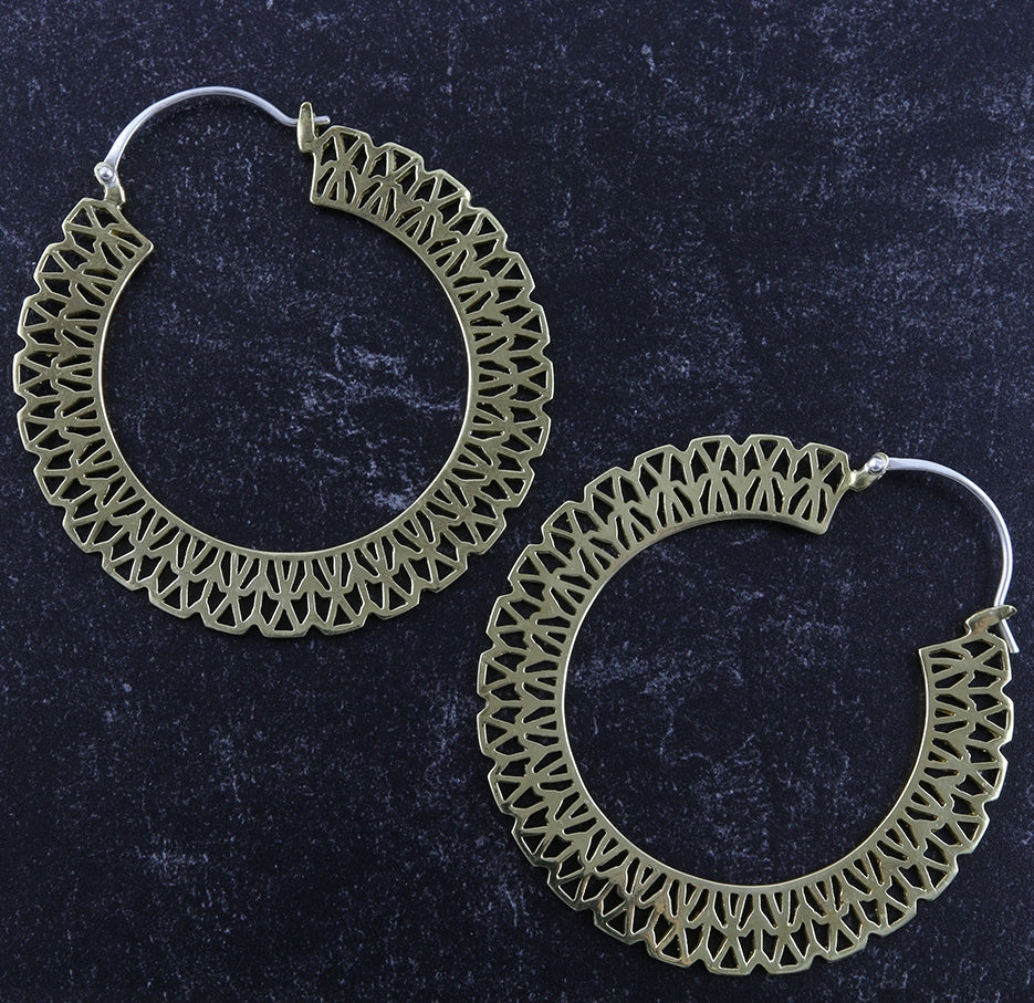 Turbine Brass Earrings - Weights