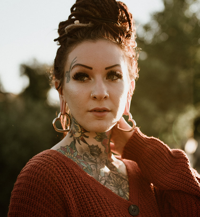 Rose Gold PVD Hanging Heart Ear Weights