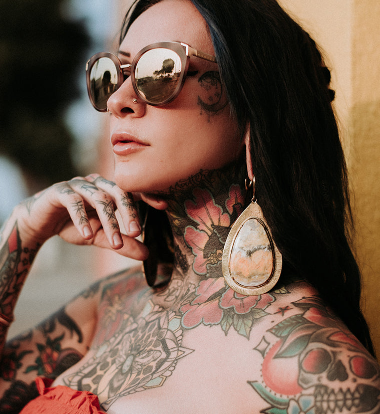 Lament Bumblebee Jasper Stone Ear Weights