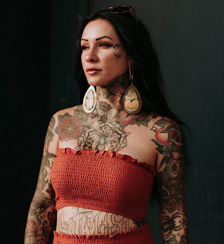 Lament Bumblebee Jasper Stone Ear Weights