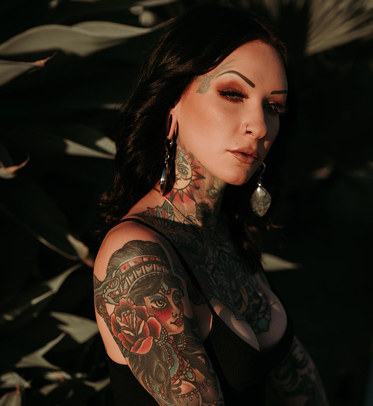 Elliptic Labradorite Stone Ear Weights