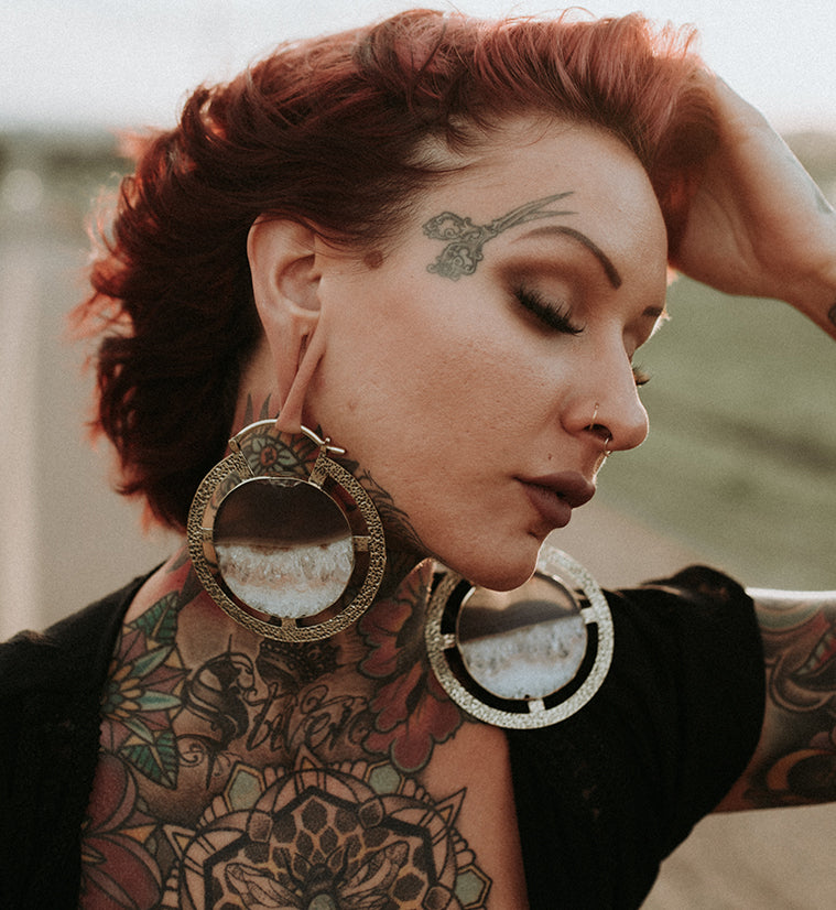 Byzantine Amethyst Slice Ear Weights