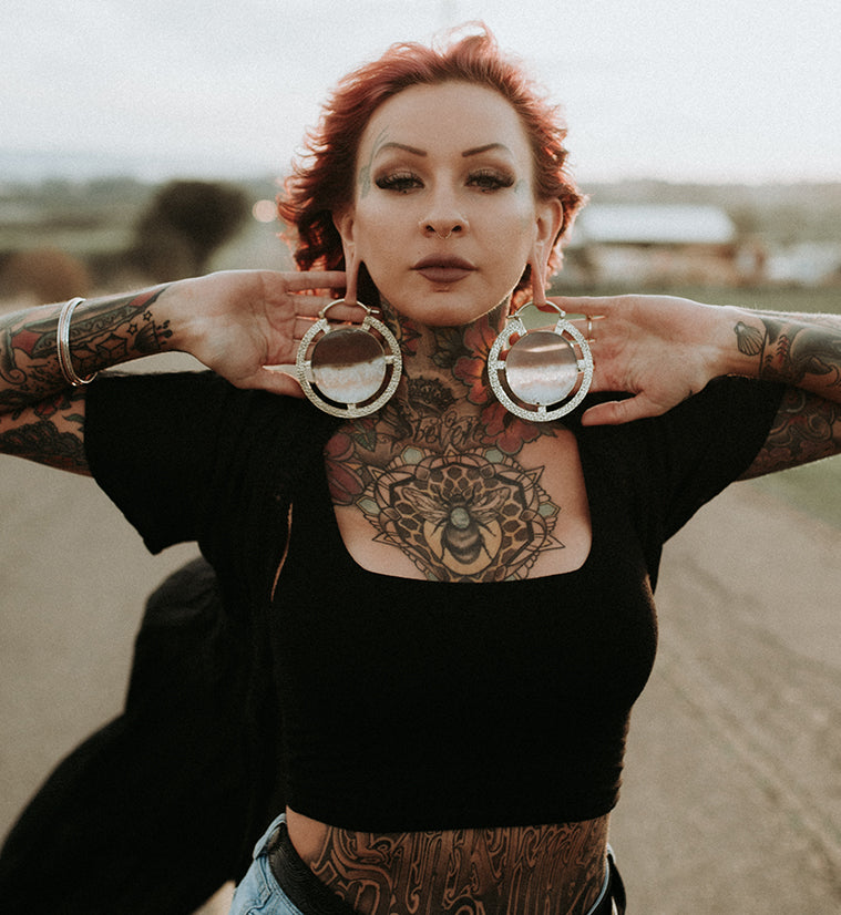 Byzantine Amethyst Slice Ear Weights