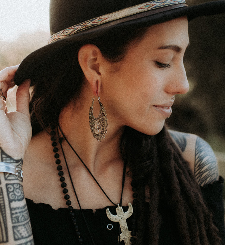 18G Garnish White Brass Hangers - Earrings