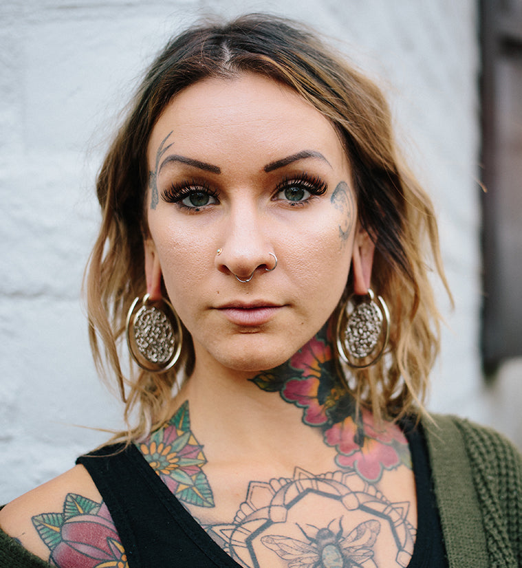 Totemic Hoop White Brass Ear Weights