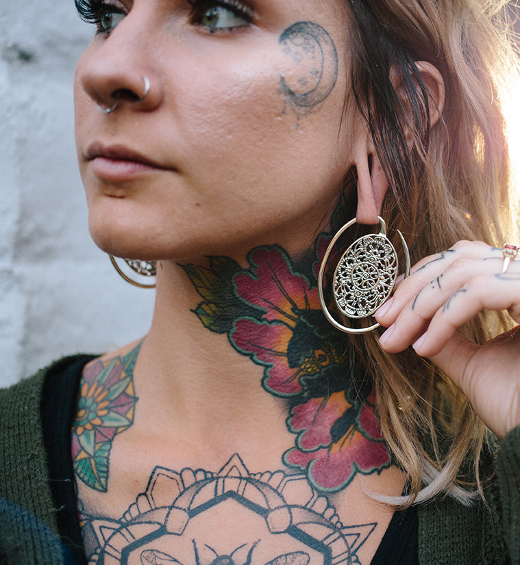 Totemic Hoop White Brass Ear Weights