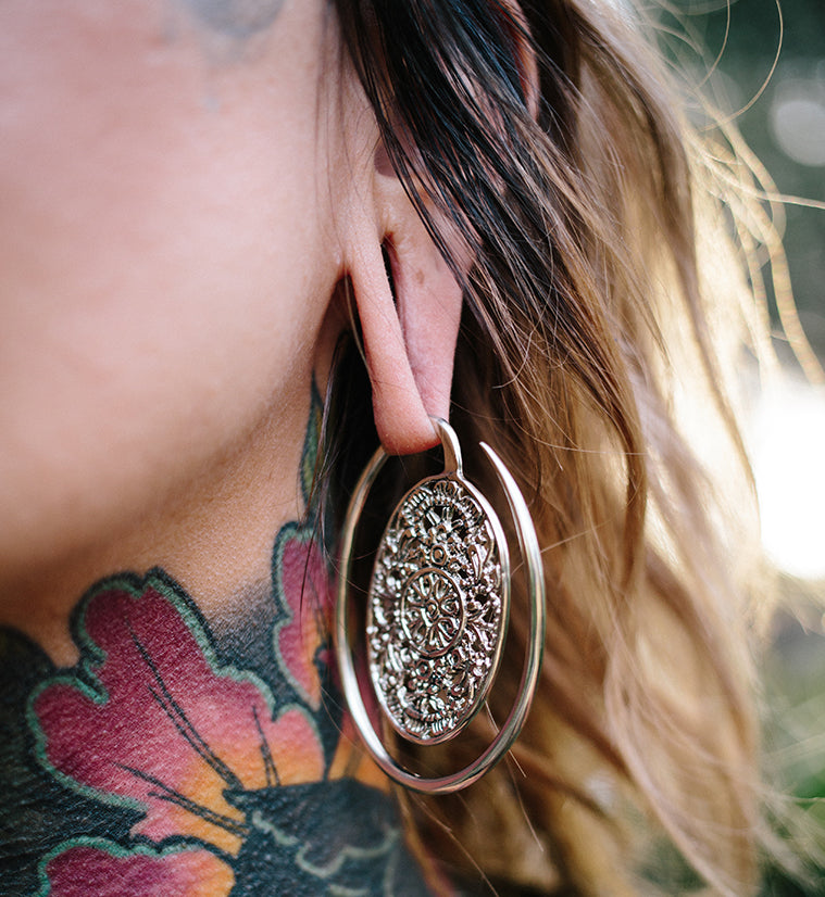 Totemic Hoop White Brass Ear Weights