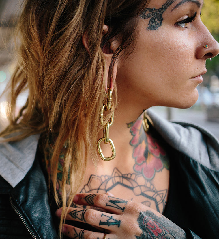 OG Chain Link Brass Ear Weights
