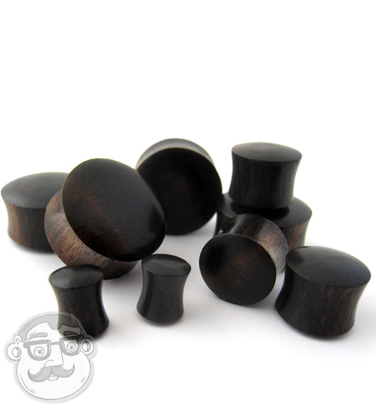 KUBOOZ Nature Red Sandalwood And Ebony Wooden Ear Plugs Concise Style Ear Pierced 8 Mm 25 Mm