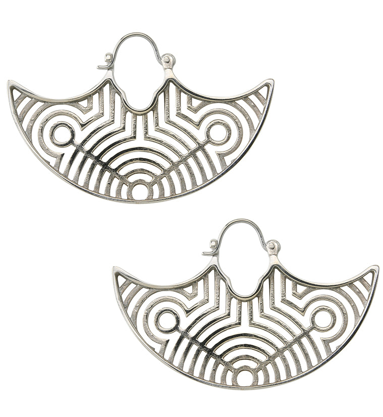 Ecliptic White Brass Hangers - Earrings