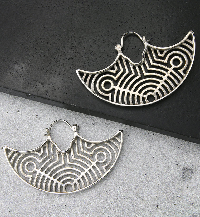 Ecliptic White Brass Hangers - Earrings
