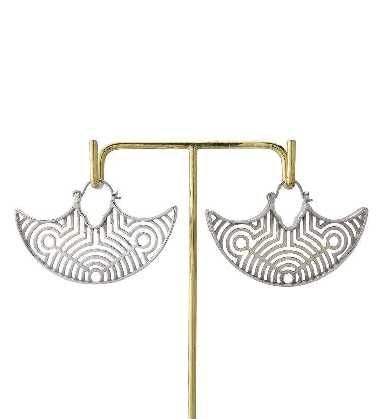 Ecliptic White Brass Hangers - Earrings