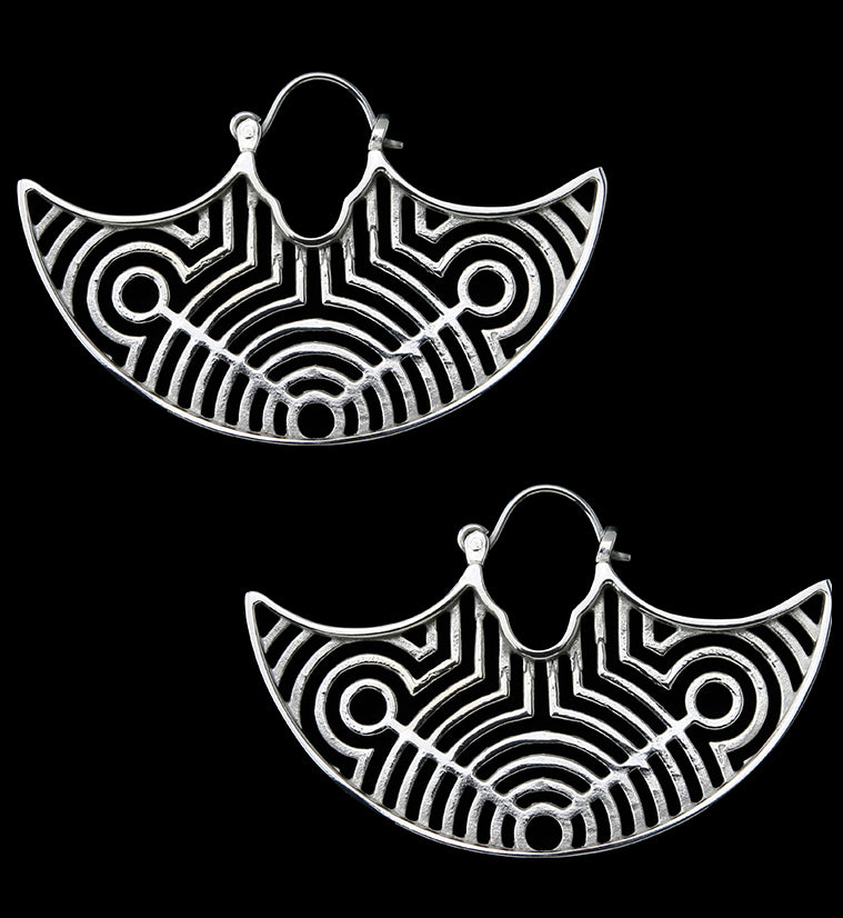 Ecliptic White Brass Hangers - Earrings