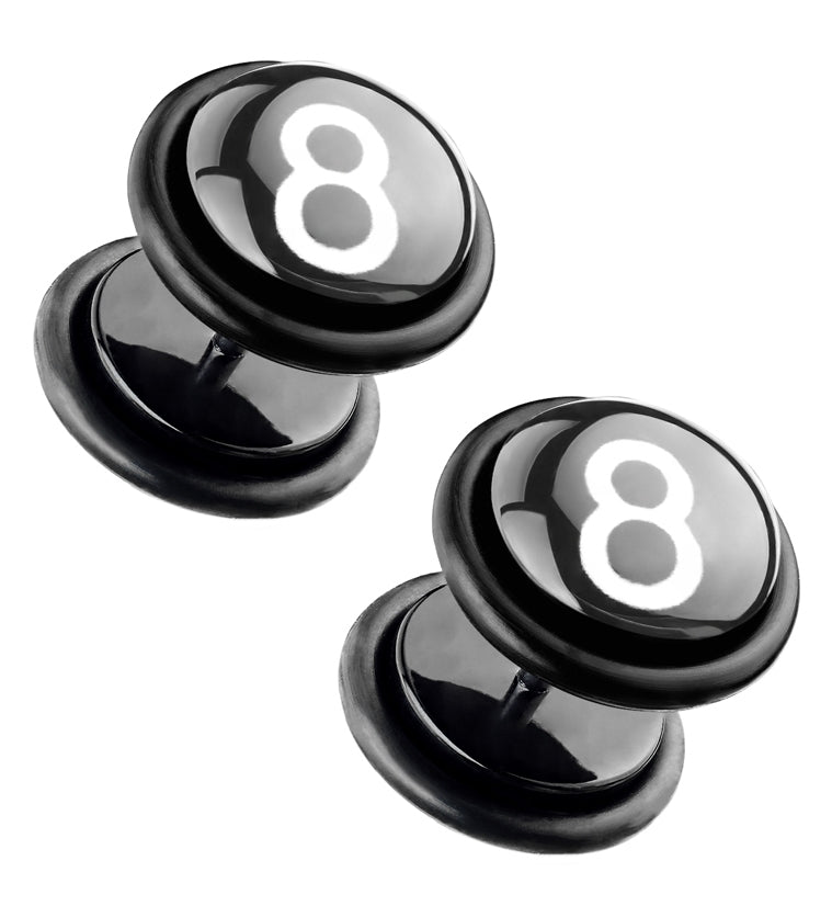 16G Eight Ball Fake Plugs / Gauges