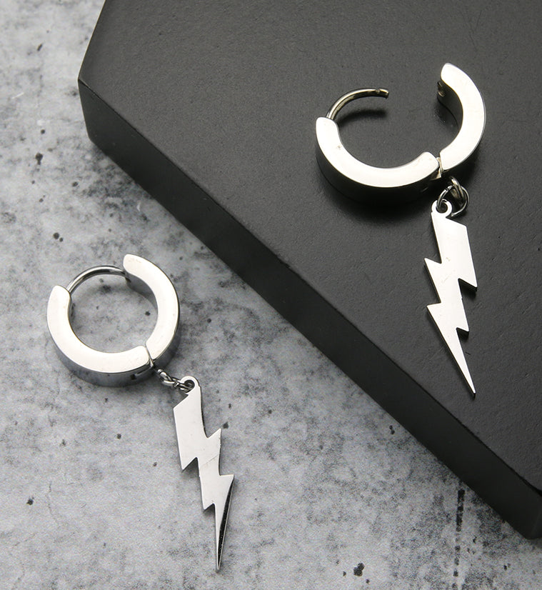 Electric Stainless Steel Huggie Earrings