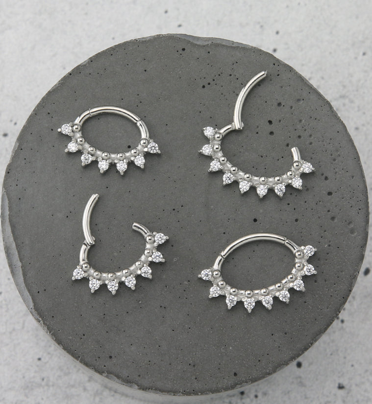 Ellipse CZ Hinged Segment Ring