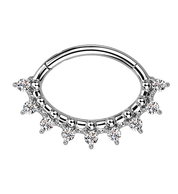 Ellipse CZ Hinged Segment Ring