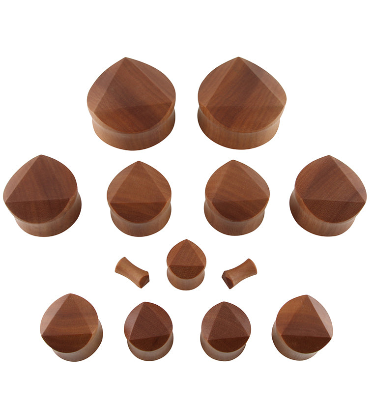 Saba Wood Embossed Triangle Plugs