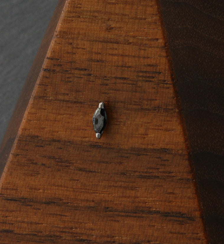 Empress Black CZ Threadless Titanium Top