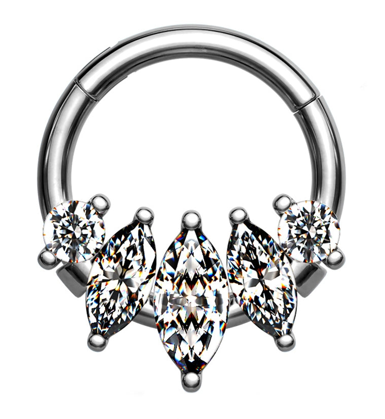 Empress CZ Hinged Segment Ring