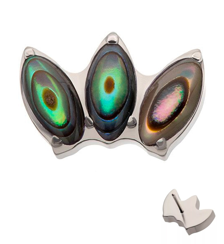 Empress Triple Abalone Stone Threadless Titanium Top