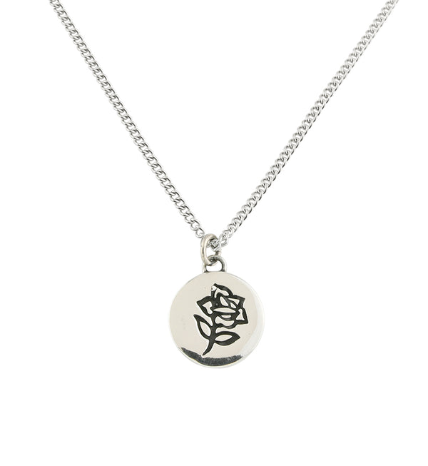 Enchanted Rose White Brass Charm Necklace