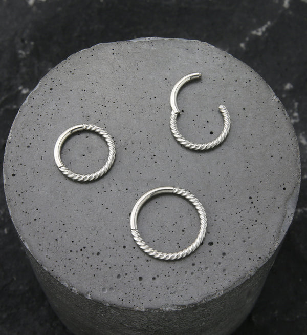 Entwine Stainless Steel Hinged Segment Ring