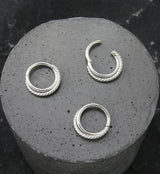 Entwine Twist Stainless Steel Hinged Segment Ring