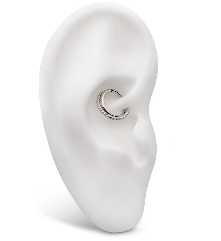 Entwine Twist Stainless Steel Hinged Segment Ring