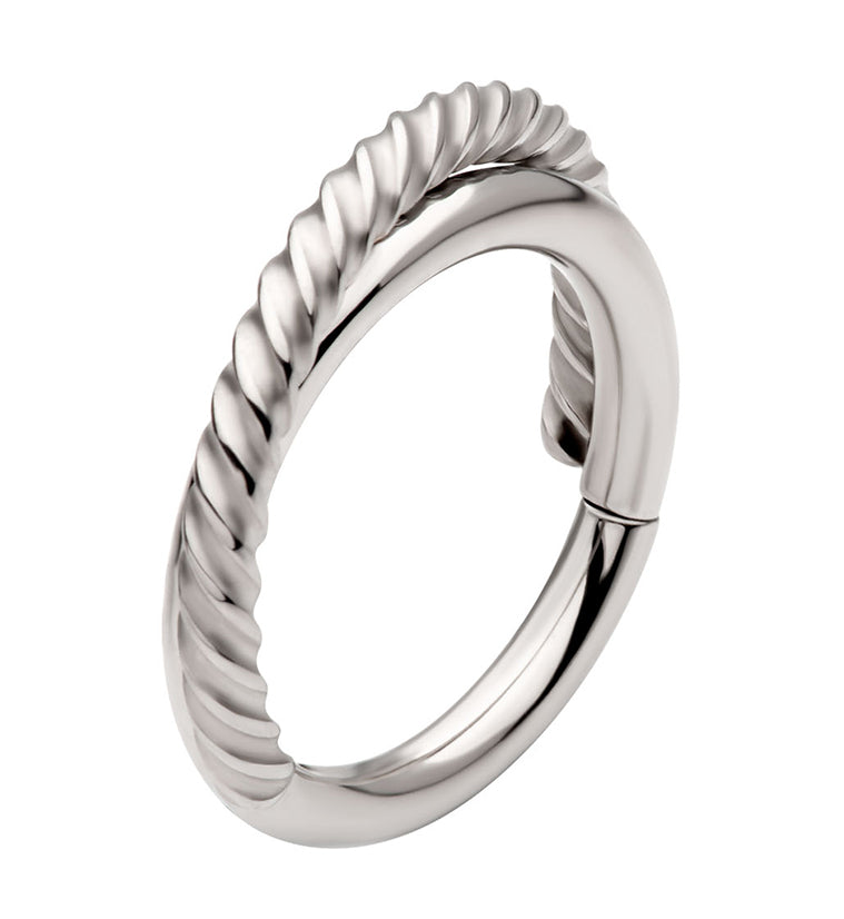 Entwine Twist Stainless Steel Hinged Segment Ring