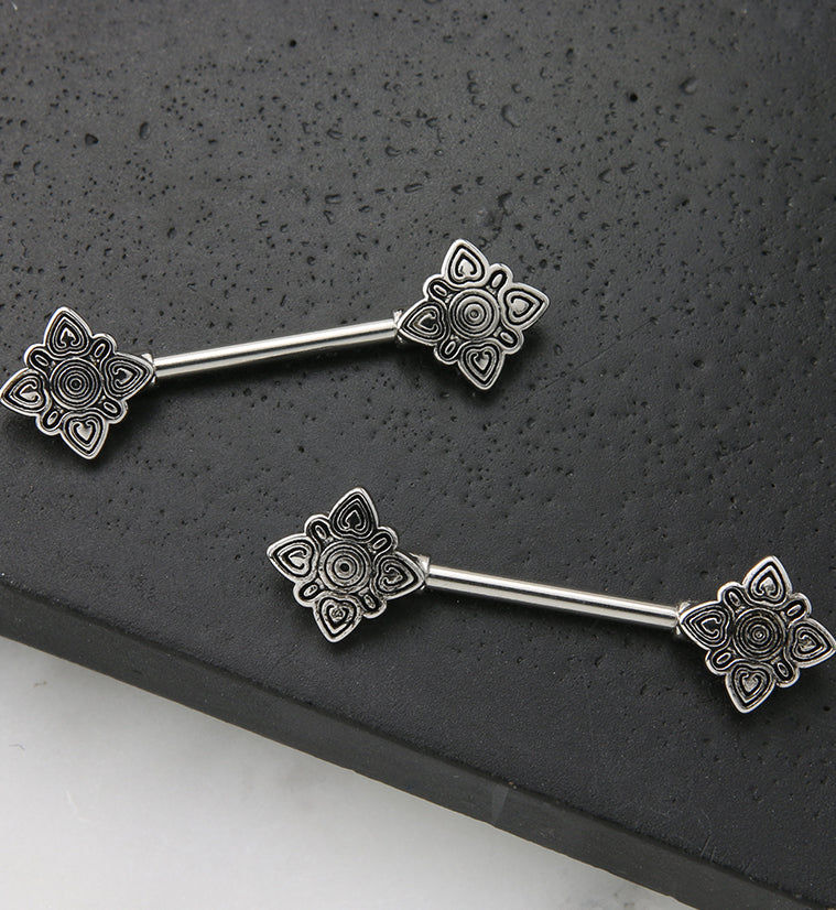 Etch Stainless Steel Nipple Barbell