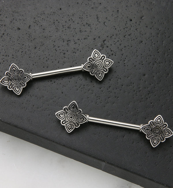Etch Stainless Steel Nipple Barbell