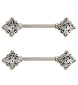 Etch Stainless Steel Nipple Barbell