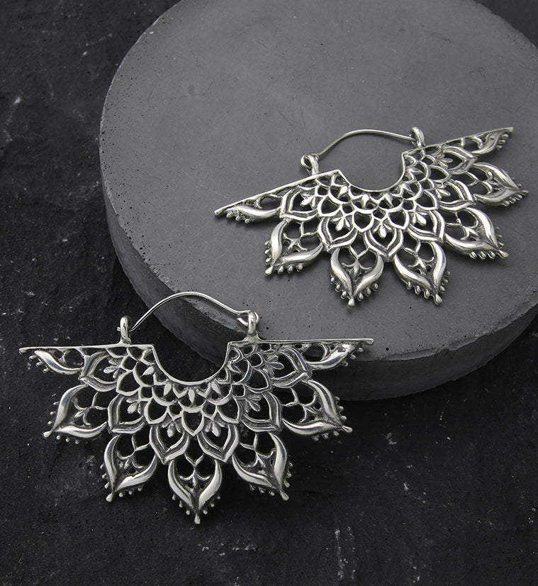 Exult Mandala White Brass Hangers / Earrings