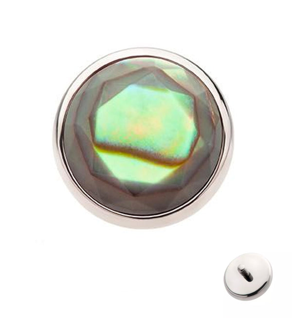 Faceted Abalone Titanium Internally Threaded Top