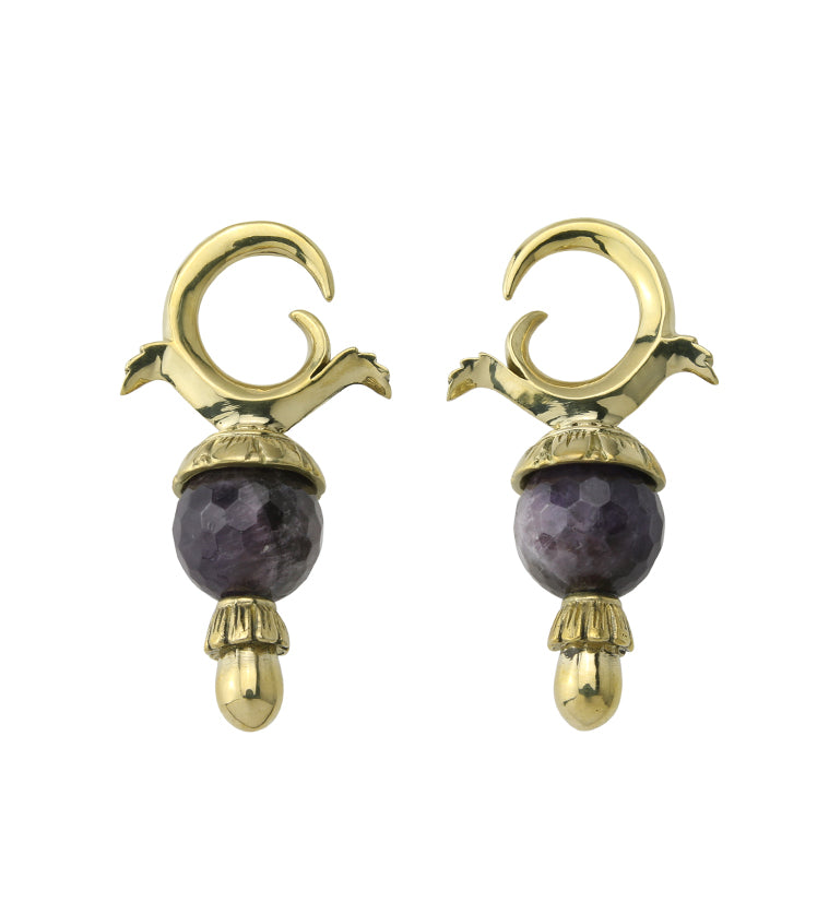 Faceted Amethyst Stone Totum Ear Weights