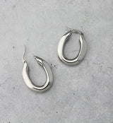 Faceted Stainless Steel Hoop Earrings