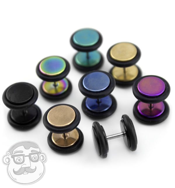 16G Stainless Steel Color Fake Plugs