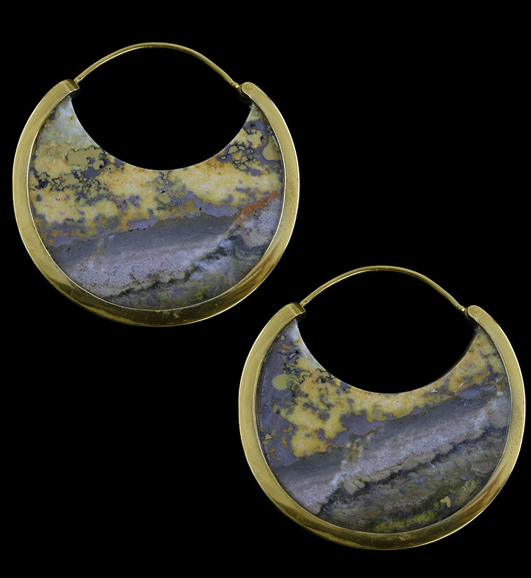 Falcate Bumblebee Jasper Stone Ear Weights
