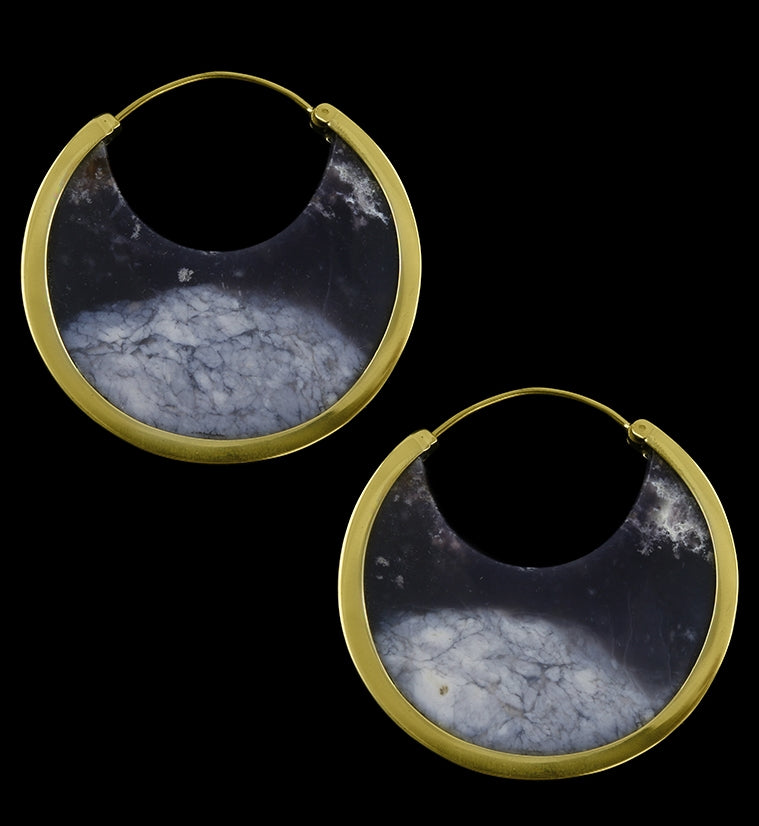 Falcate Purple Chalcedony Stone Ear Weights