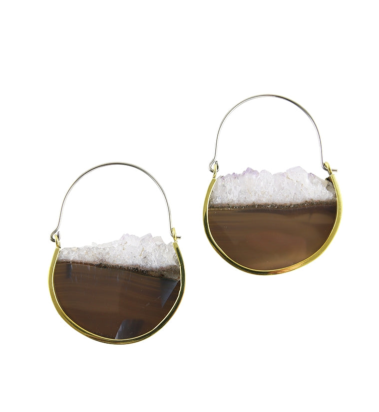 Fascicle Titanium & Amethyst Earrings