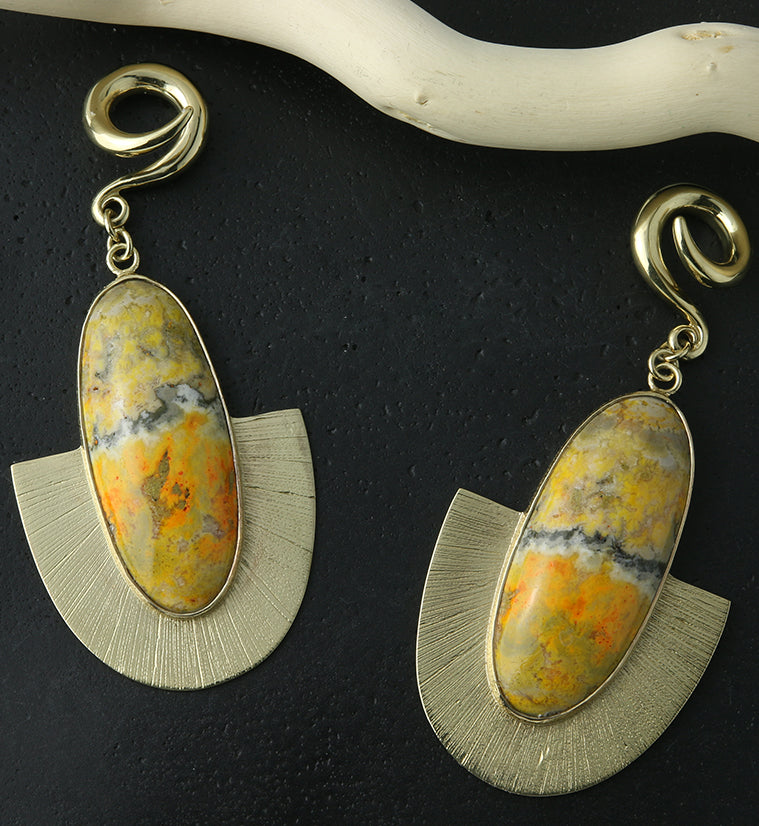 Fault Bumblebee Jasper Stone Hanging Ear Weights