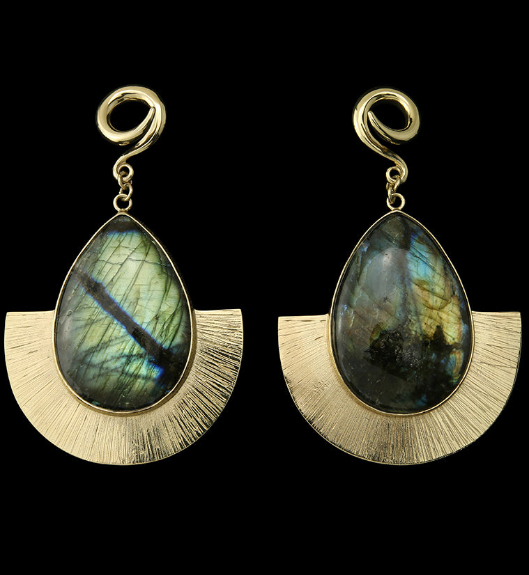 Fault Labradorite Stone Hanging Ear Weights