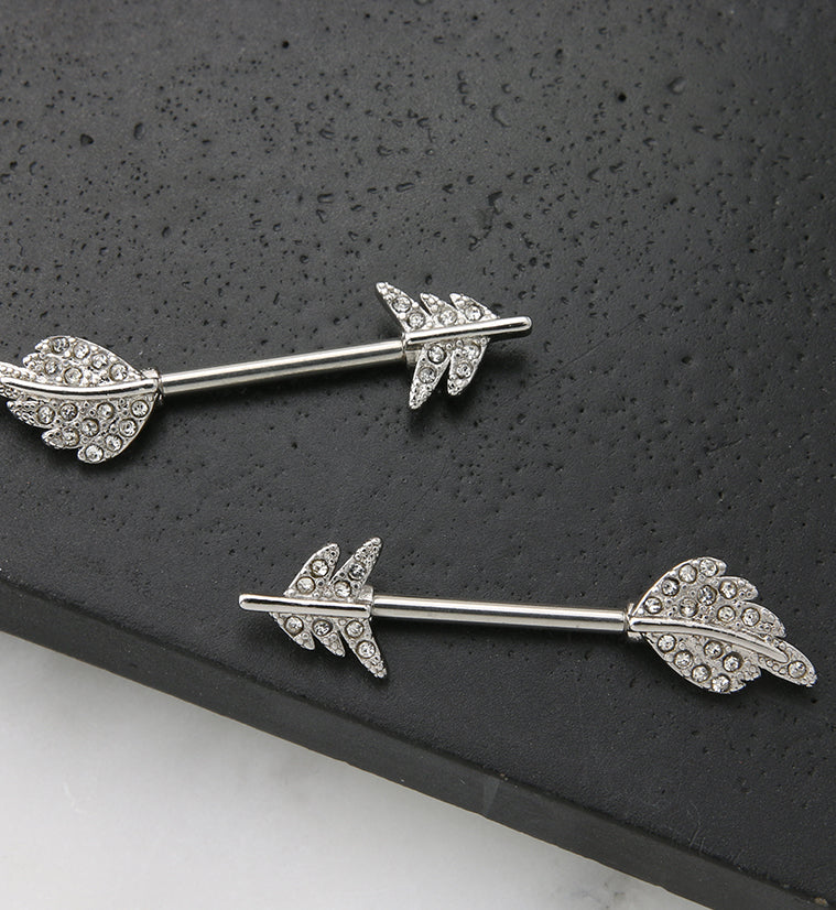 Feather Arrow Stainless Steel Nipple Barbell