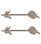 Feather Arrow Stainless Steel Nipple Barbell